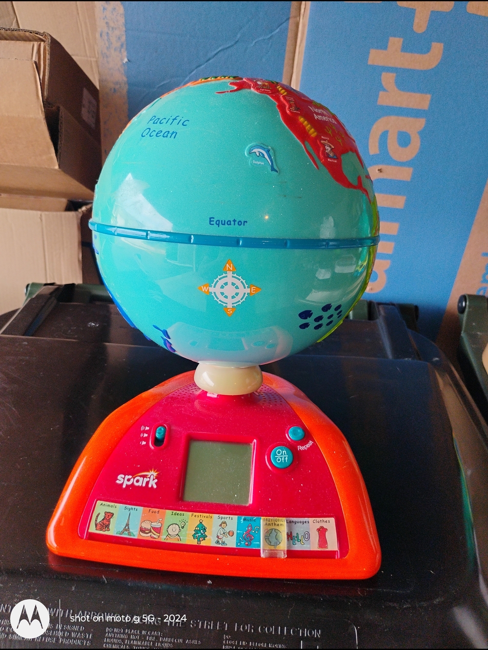Spark Interactive Kids Globe Toy - Blue and Red